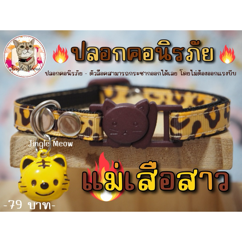 🐆🔥แม่เสือสาว 🔥🐆- มี 5 แบบ (แมวเด็ก/แมวโต) ปลอกคอแมว ปลอกคอนิรภัย/ เซฟตี้ - Jingle meow