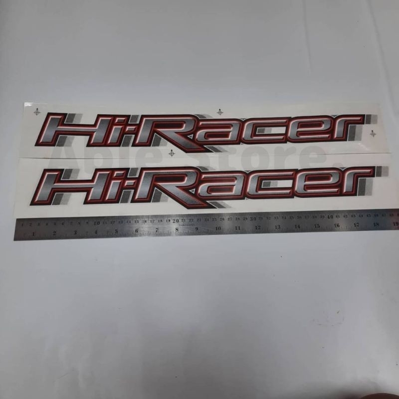 สติ๊กเกอร์ดั้งเดิมงานสกรีน Hi-Racer (สีเทาขอบแดง)สำหรับติดข้างท้ายรถกระบะ Mazda BT-50 PRO Hi-Racer ปี 2010