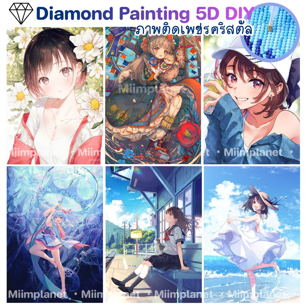 (พร้อมส่ง🇹🇭) ภาพติดเพชรคริสตัล 💎30x40cm 5D DIY Diamond Painting ภาพวาด ครอสติสคริสตัล อนิเมะ ANIME G