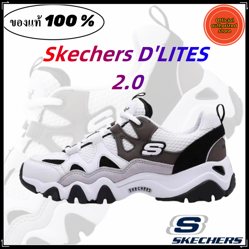 Skechers สเก็ตเชอร์ส รองเท้าผู้หญิง Women D'lites 2.0 Sport shoes ของแท้ 100 % Black and white grey