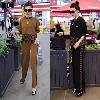 TC ชุดเซต 2 ชิ้น แฟชั่นผู้หญิงสไตล์เกาหลี คอกลม ใส่ได้หลายโอกาส เนื้อผ้าดีใส่สบาย ระบายอากาศดี รุ่น2784