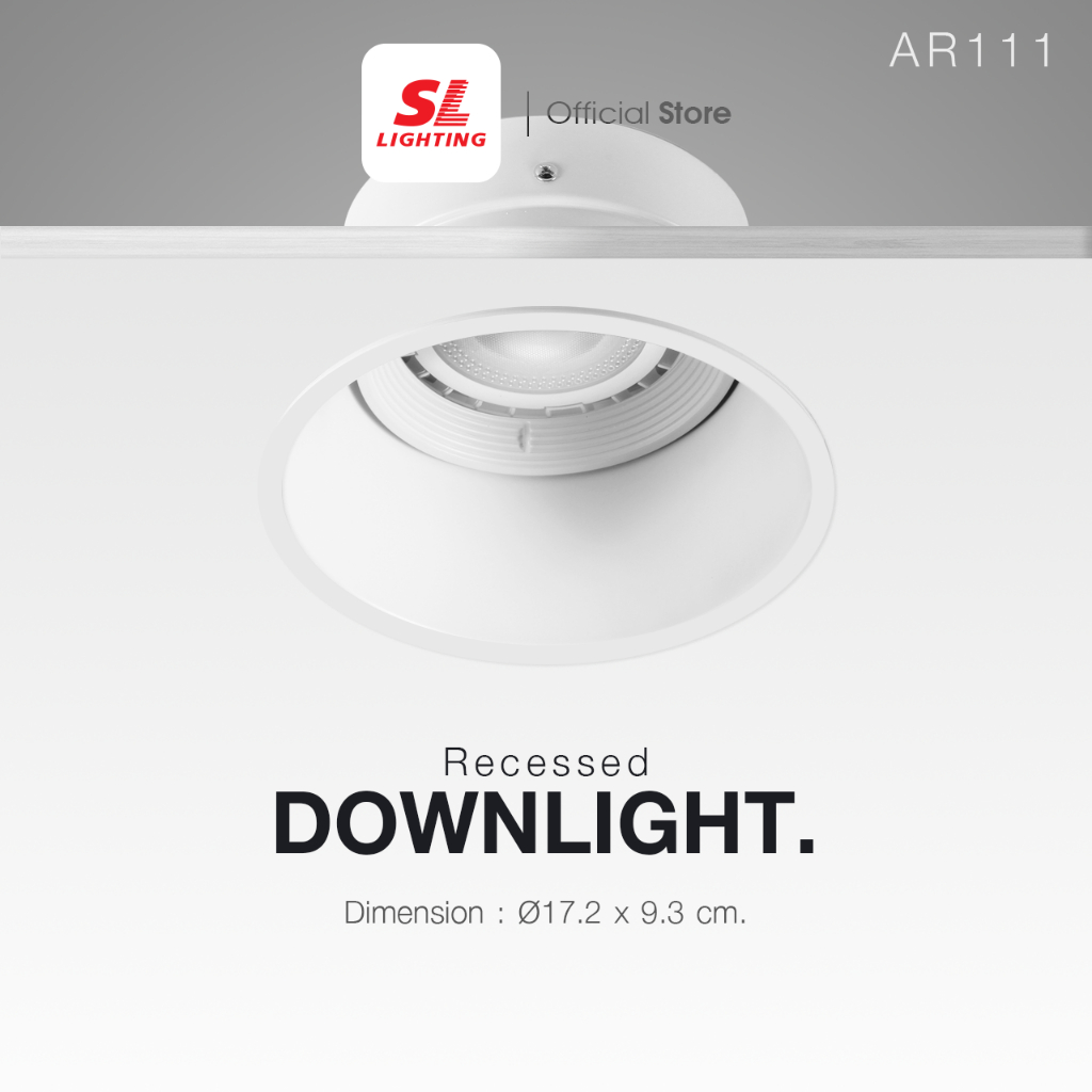 SL LIGHTING | Recessed Downlight โคมไฟดาวน์ไลท์ฝังฝ้า AR111 ปรับหน้าได้ รุ่น 6-W-766-AR111