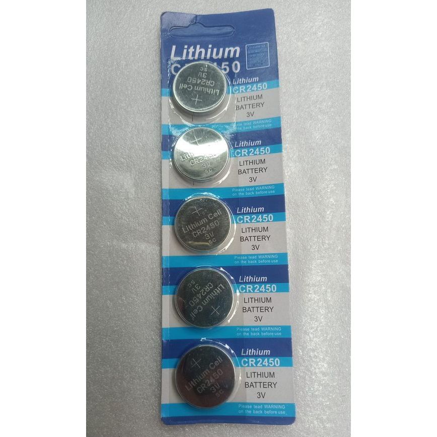 ส่งจากไทย ถ่านกระดุม CR2450 ถ่าน CR 2450 1แผง 5 ก้อน Lithium BATTERY 3V