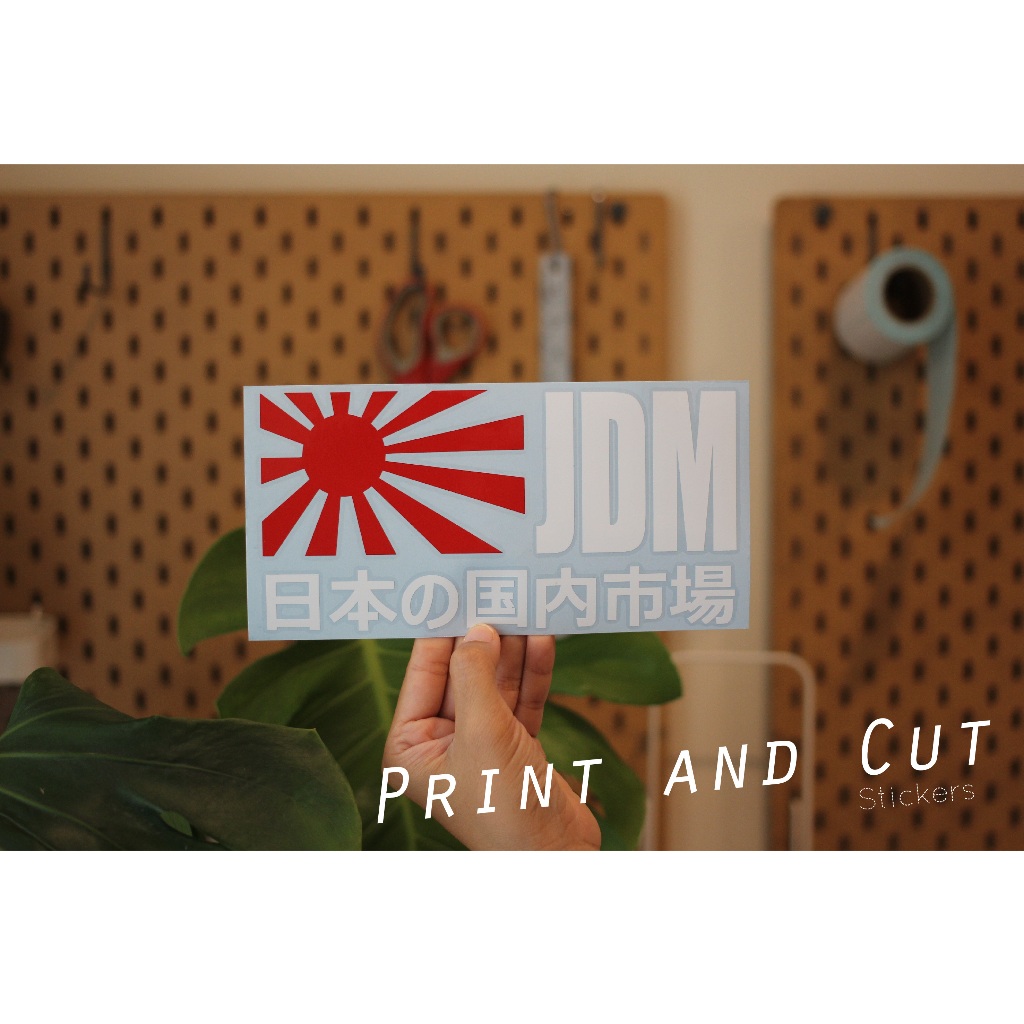สติ๊กเกอร์ลาย JDM งานไดคัท กันน้ำ มีหลายขนาดให้เลือก สำหรับติดตกแต่ง แต่งรถ ติดชายประตู ติดท้ายรถ