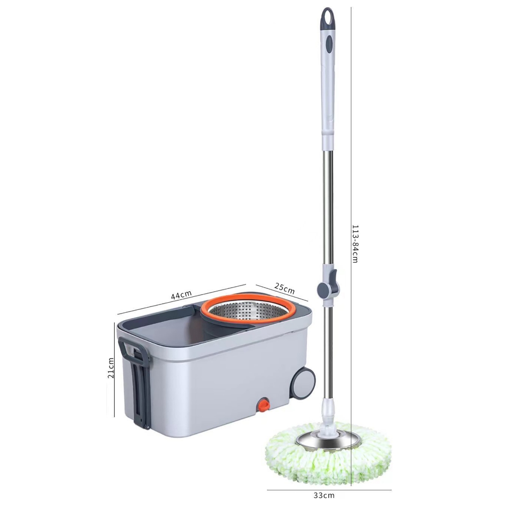 MXNEC ชุดไม้ถูพื้น ถังพลาสติก+สเตนเลส รุ่น M-613