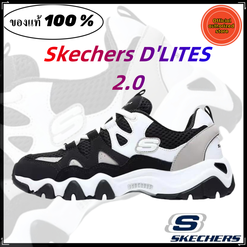 Skechers สเก็ตเชอร์ส รองเท้าผู้หญิง Women D'lites 2.0 Sport shoes ของแท้ 100 % Black and white grey