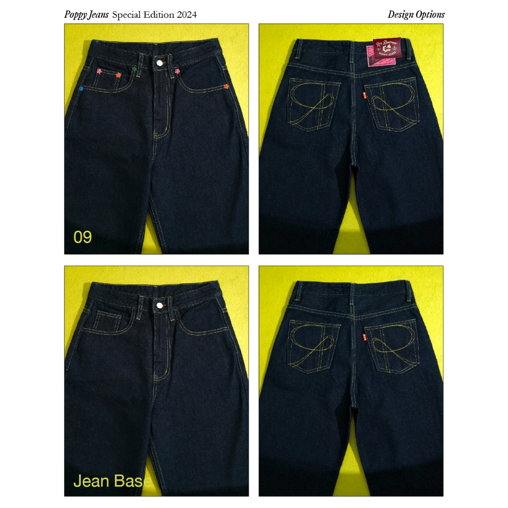 RYA Poppy Jeans Special Edition 2024 กางเกงยีนส์เอวสูง ขากระบอก สีเข้ม แต่งอะไหล่สีๆ และป้ายสี ราคา ถูกที่สุด ดีลบีเคเค แกลเลอรีภาพที่ 8