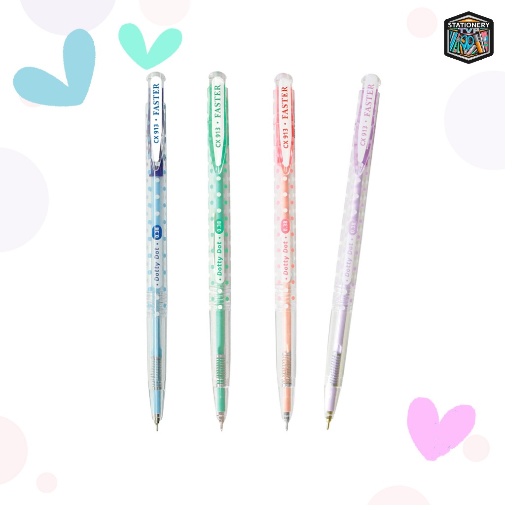 FASTER ปากกาลูกลื่น รุ่น Dotti Dot 0.38mm. รหัส CX913 [ 1 ด้าม ]