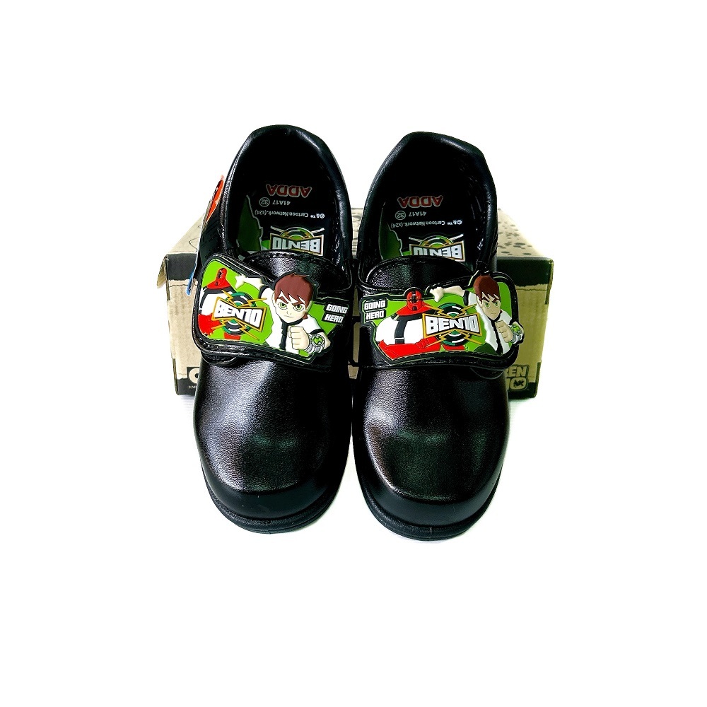 Adda Benten รองเท้าอนุบาลชาย รุ่น 41A17 สีดำ เบอร์ 27-35 รองเท้านักเรียนอนุบาลชาย Benten by Pacific Shoes