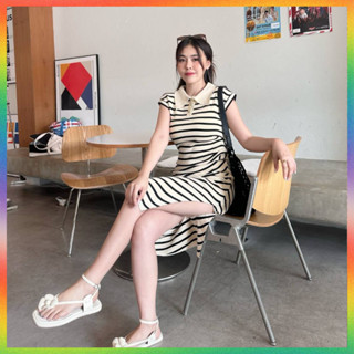 🌈MesubShop🌈เดรสทรงถ่วง สไตล์เกาหลีเรียบหรูดูแพง 🍒 ผ้าไหมพรมย…