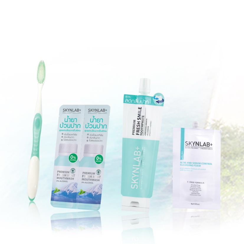 skynlab travel kit mouth care ชุดเดินทางทำความสะอาดช่องปากคุณภาพระดับพรีเมี่ยม