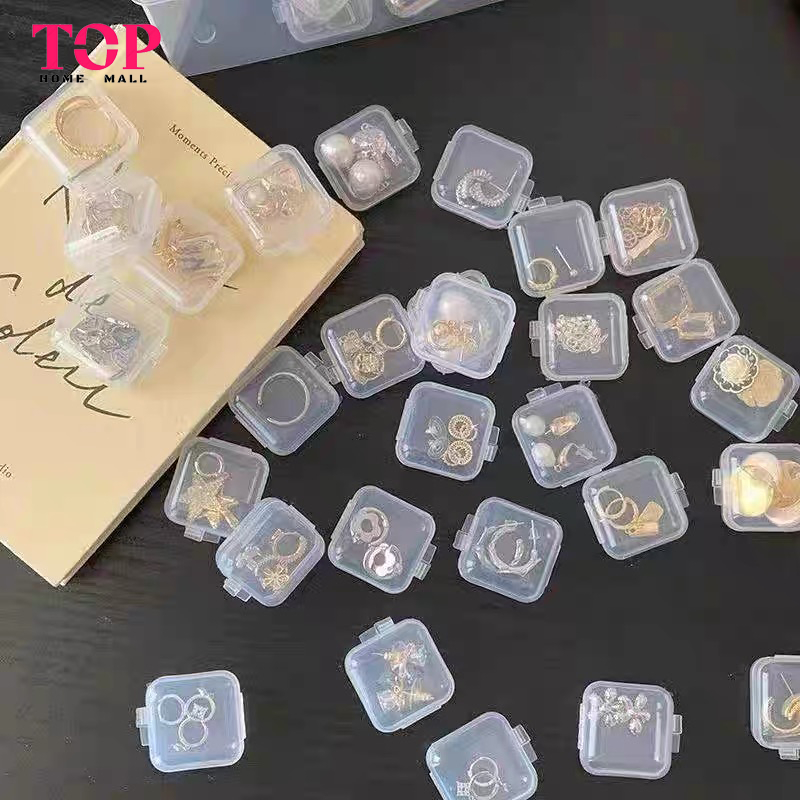 กล่องเก็บของใสเล็ก ใส่เครื่องประดับ/ต่างหู/ยา/ที่อุดหู 3.5*3.5*2cm
