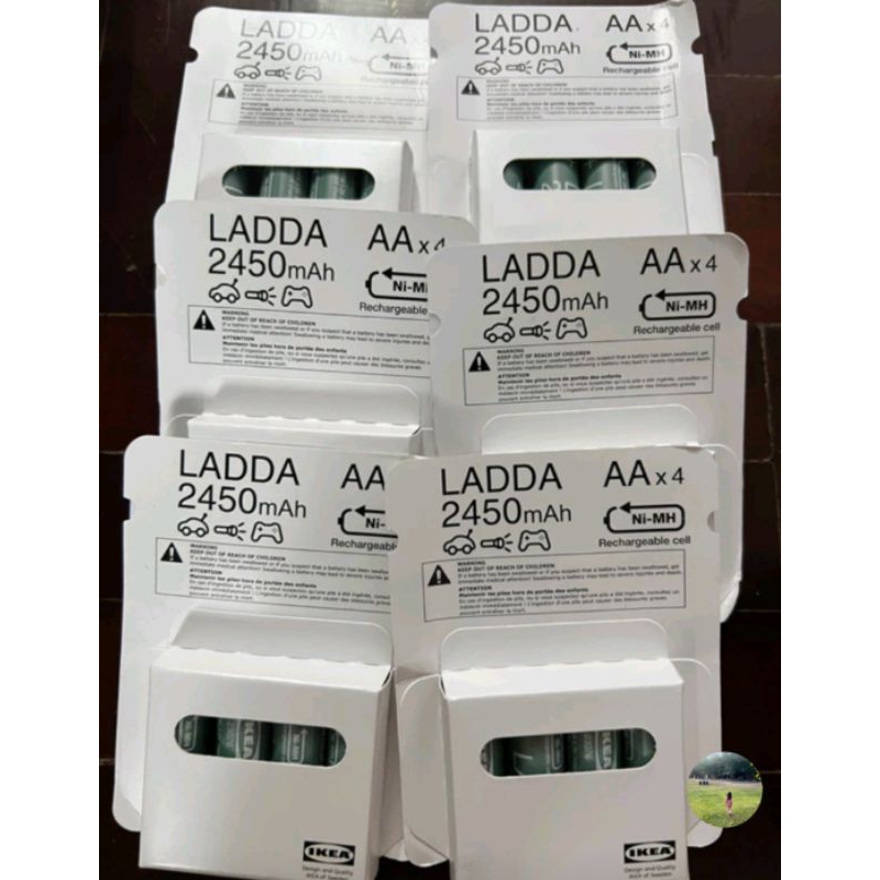 IKEAshopping LADDA  ถ่านชาร์จ ikea แท้ ถ่าน4ก้อน แบตเตอรีชาร์จไฟ AA  AAA  ที่ชาร์จแบต  stenkol