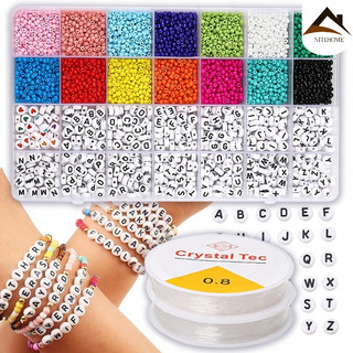 ของเล่นเสริมพัฒนาการ ชุดร้อยลูกปัด DIY ของเล่นศิลปะ ลูกปัดกว่า 450 ชิ้น พร้อมอุปกรณ์และกล่องจัดเก็บ 24 ช่อง