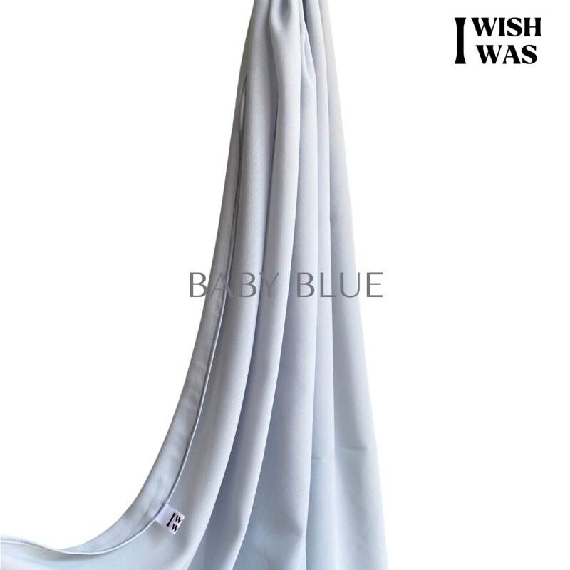 ผ้าพันยาวชีฟองพรีเมี่ยม สีbaby blue ฟ้าอ่อน
