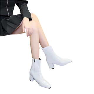 Chole G: Abel Elegant Boots Heels Zipper รองเท้าบูทหุ้มข้อสูงเรียบหรู ส้นสูง 6.5cm(SH0094)