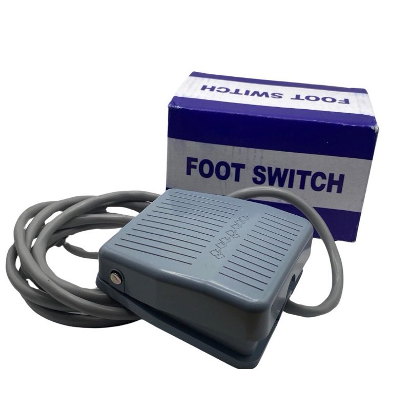 ยาว 2เมตร สวิตช์เท้าเหยียบ FOOT SWITCH อย่างดี  220V  Footswitch สวิทช์เท้าเหยียบ TFS201สีเทา