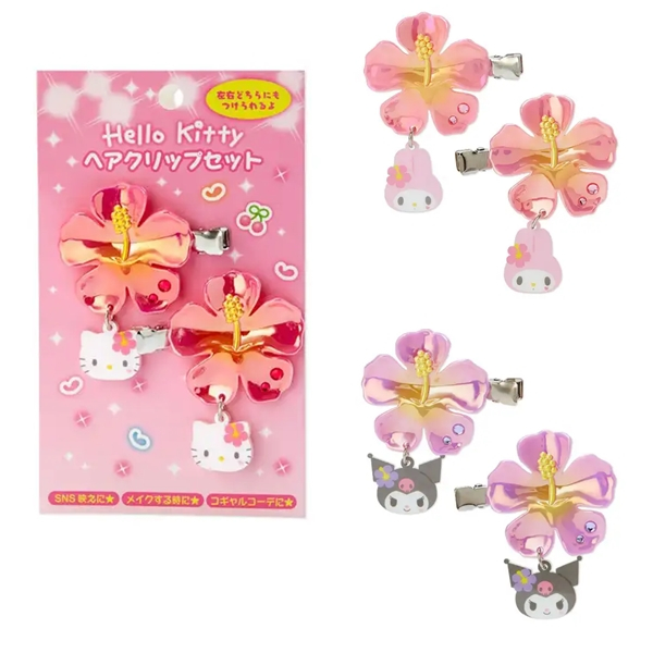 กิ๊บติดผม Sanrio hair clips ~ กิ๊บติดผม Sanrio รุ่นดอกชบา สุดหายาก