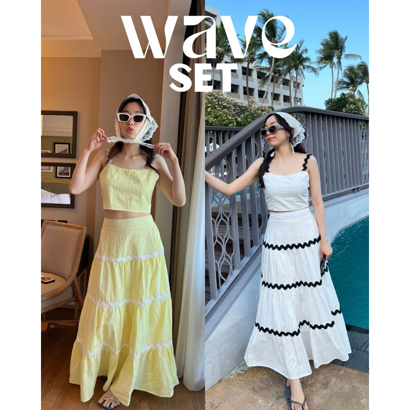 UIUI | WAVE SET เสื้อสายเดี่ยว กระโปรงยาว
