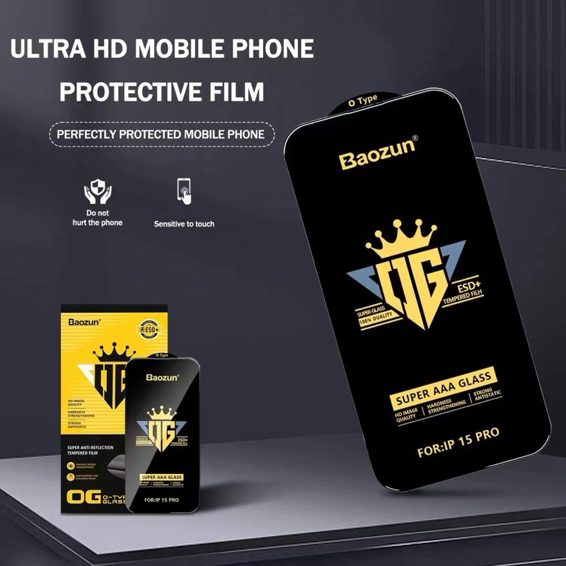 🔥OG HD / ติดง่าย 🔥 Hot 🔥ฟิล์มกระจก ใส เต็มจอ For iPhone นิรภัย OG 17 Pro Max/16E/15 14 13 12 11 XR Xs 7 Plus/8/6S/SE - รูปที่ 3