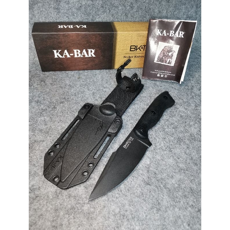 อุปกรณ์​ตั้งแคมป์​เดินป่า[KA-BAR BK18] สีดำ​ KA-BAR Becker Harpoon อเมริกัน วัสดุ​ใบ:1095Cro-Van