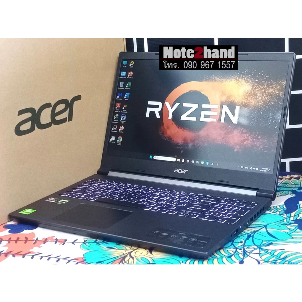 โน๊ตบุ๊คมือสอง ACER CPU AMD Ryzen 5 5500U จอ15.6”IPS 144Hz+แรม8+NVMe512+การ์ดจอแยก4GB+ประกันศูนย์
