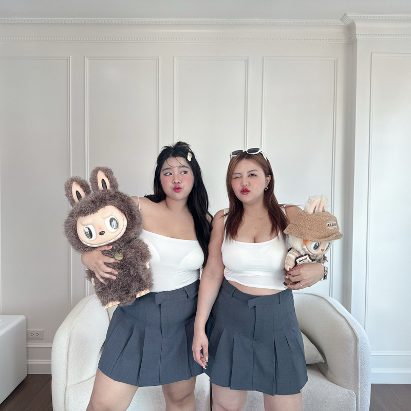 “กระโปรงเมษา” กระโปรงสั้นเมษา จีบรอบ ตะขอหน้า รุ่น S14 - Mesave