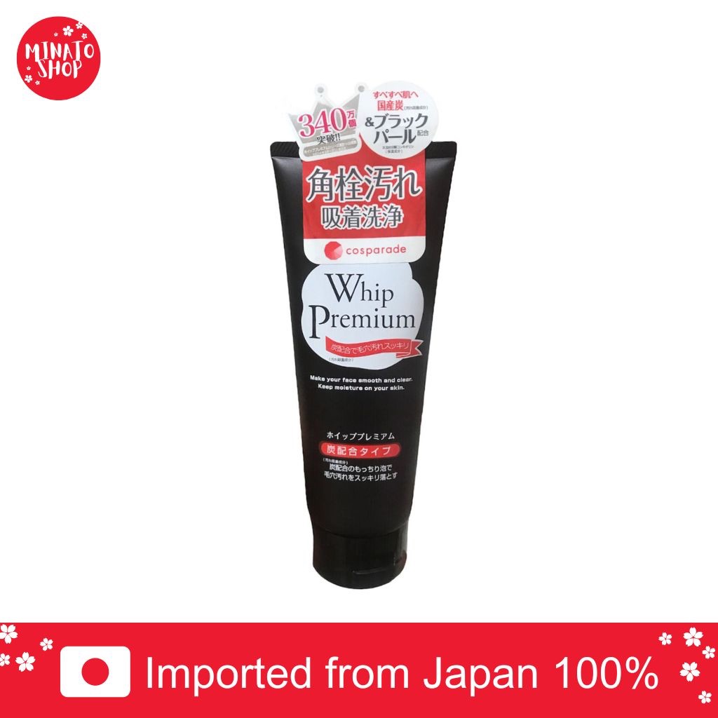 Whip Premium Face Wash Foam Charcoal 140g