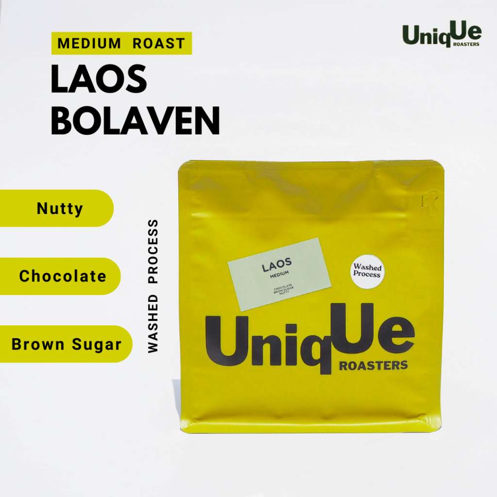 เมล็ดกาแฟคั่วกลาง Laos Bolaven (อาราบิก้า 100% Single Origin) คั่วกลาง 200 กรัม