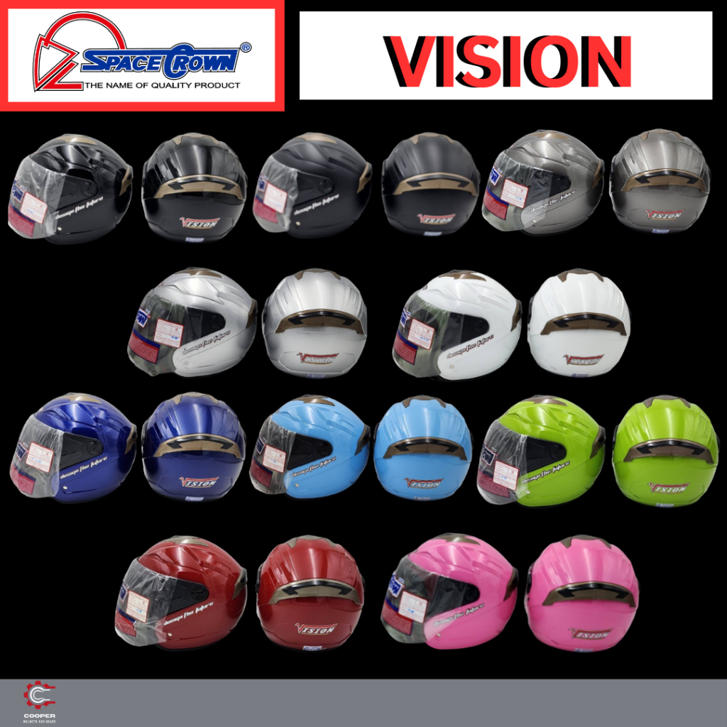 หมวกกันน็อค SpaceCrown รุ่น VISION หน้าชา(หมวกเต็มใบ ขนาด 59CM)