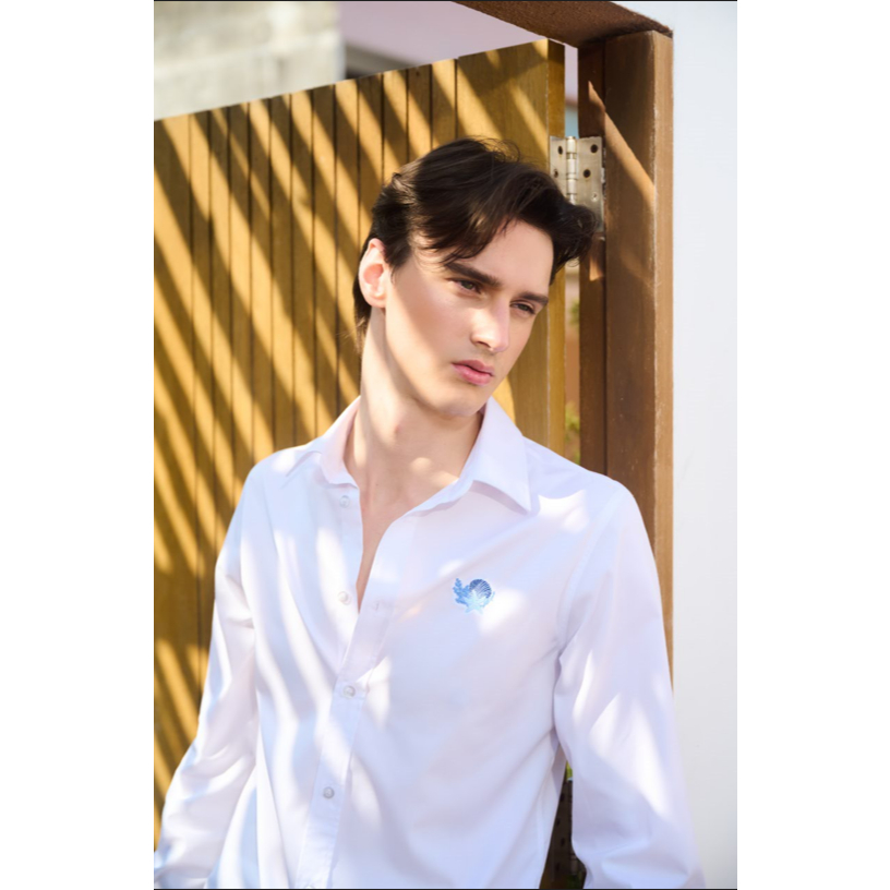 UPTOYOU Shirt coral logo embroidered + collagen fiber