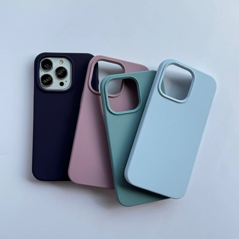 SET06 Silicone กำมะหยี่ เคสซิลิโคนสีพื้นกำมะหยี่ เคสสำหรับรุ่นไอโฟน78/SE-17 17Air 17Pro 17ProMax
