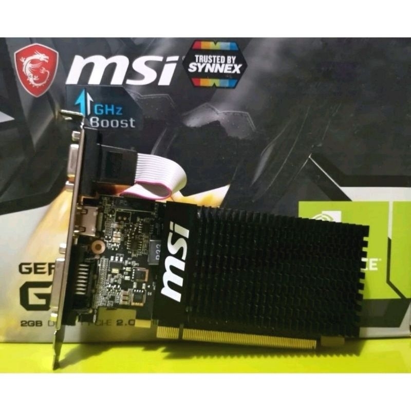 การ์ดจอ MSI รุ่น Nvidia GeForce GT 710 2GB DDR3  (no box) สินค้ามือสอง ไม่มีกล่อง