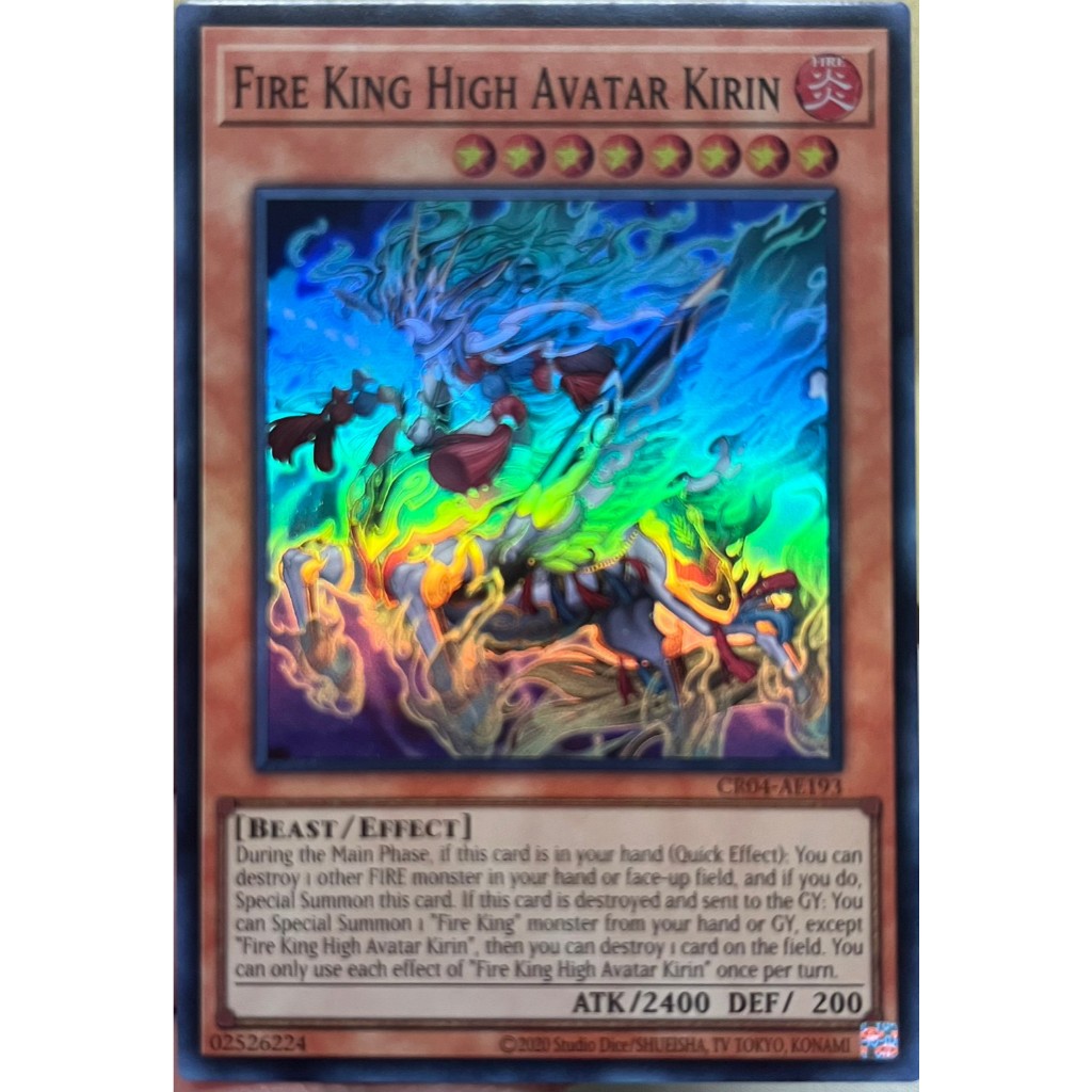 Yugioh Asia-Eng [CR04-AE193] Fire King High Avatar Kirin (Super Rare) การ์ดยูกิแท้ถูกลิขสิทธิ์