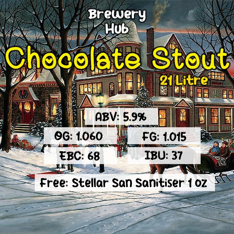 Chocolate Stout Beer Kit ชุดวัตถุดิบหมักเครื่องดื่ม พร้อม Malt, Hops, Yeast for Homebrew