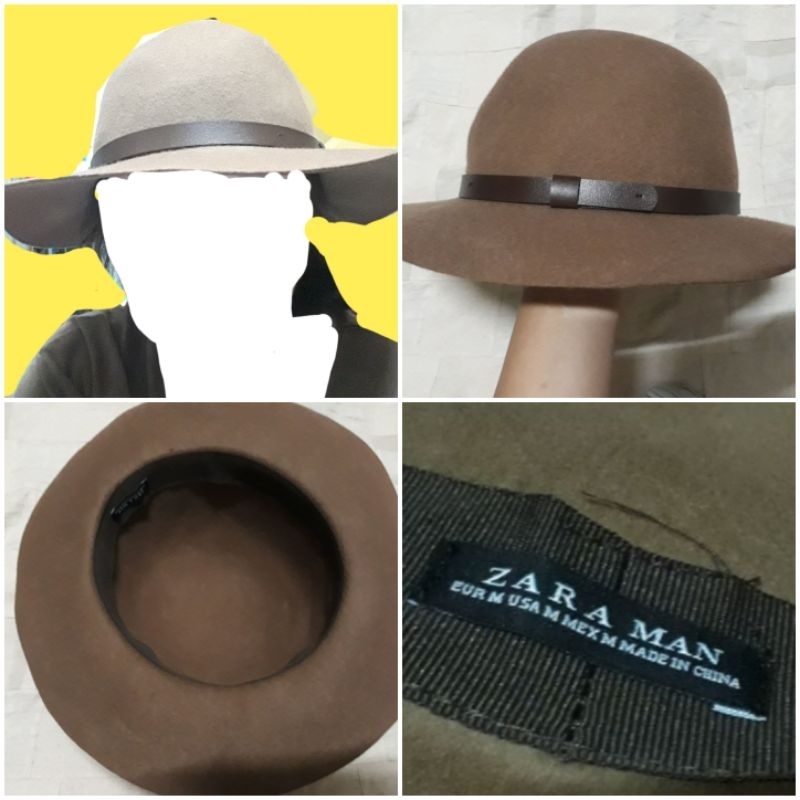 Zara brown hat หมวกสีน้ำตาล
