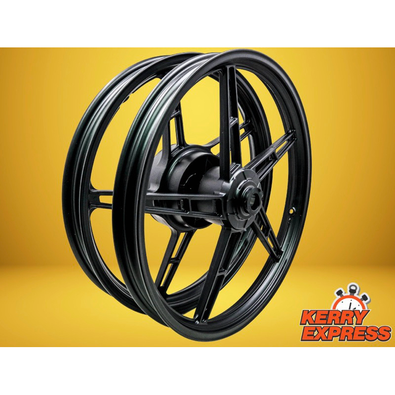ล้อแม็คFINN ล้อแม็ก สำหรับ FINN,YAMAHA FINN ล้อแม็คขอบ 17 นิ้ว 5 ก้าน ลายเดิม (สีดำล้วน) รับประกัน 6 เดือน