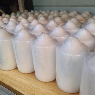 เทียนแท่งขาว เทียนสูง (แบบหัวแหลม) สีขาว ไม่มีกลิ่น เส้นผ่าศ…