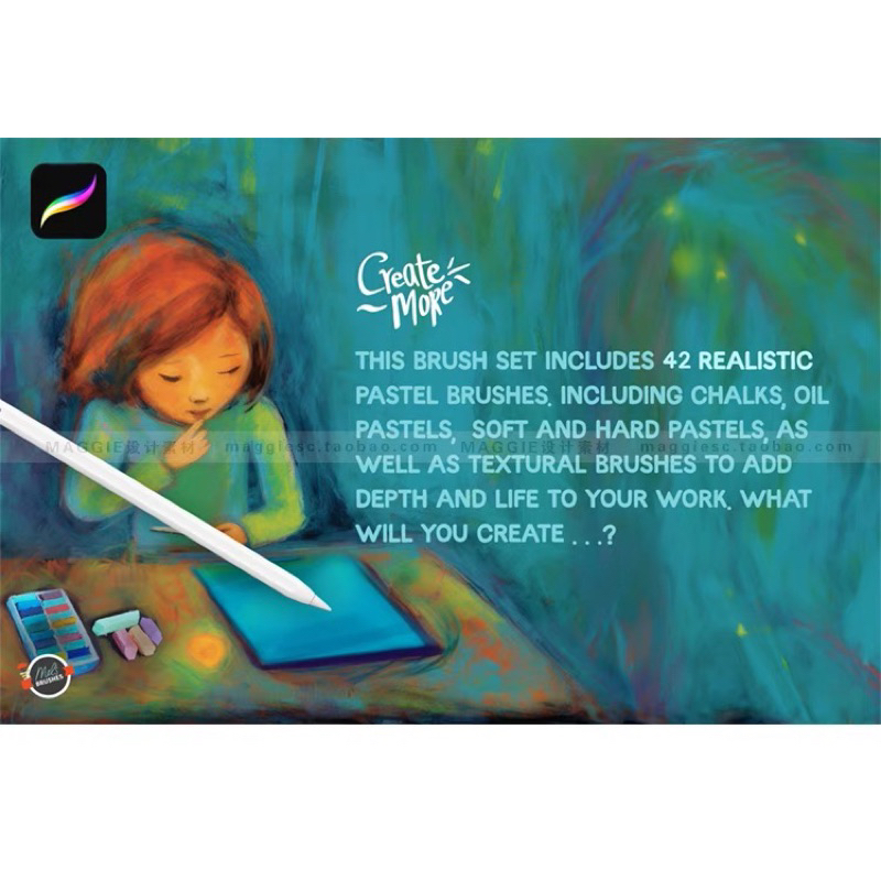 Procreate 42 บรัชพาสเทลเสมือนจริง