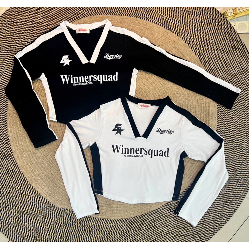 New collection เสื้ิอแขนยาวทรงสปอร์ตคอวีรุ่นWinnersquad เรย่อน ยืดกระชับตามตัวสาวอวบใส่ได้