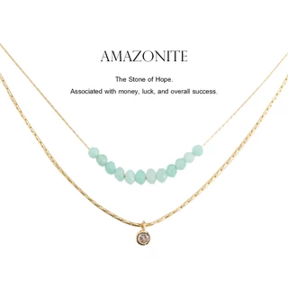 POWER STONE DOUBLE-LAYERED NECKLACE