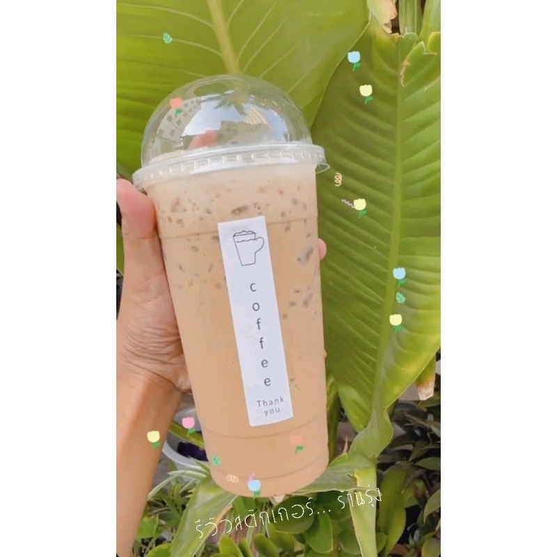 ( LP ) Coffee & Milk Tea สติกเกอร์สำหรับตกแต่ง ถ้วยชานมกาแฟ ขนาด 2x9 ซ.ม ( 100 ดวง/แพค )  *** แช่น้ำไม่ได้ค่ะ *** - รูปที่ 3