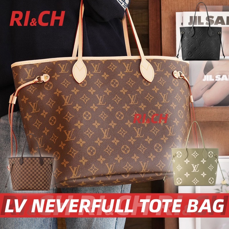 Louis Vuitton LV กระเป๋ารุ่น Neverfull PM & MM & GM TOTE BAG #Rich Louis Vuitton ราคาถูกที่สุดใน Sho