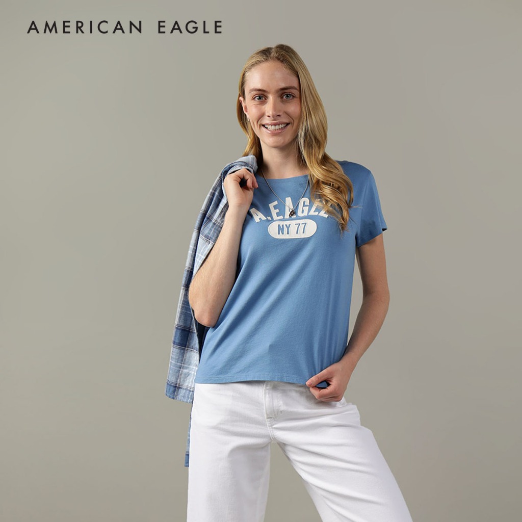 American Eagle Classic Graphic Tee เสื้อยืด ผู้หญิง คลาสสิค (NWTS 037-9300-400)
