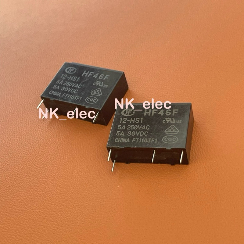 HF46F 12-HS1, HF46F 24-HS1 รีเรย์ 12VDC,24VDC  4 ขา มีสินค้า พร้อมส่ง