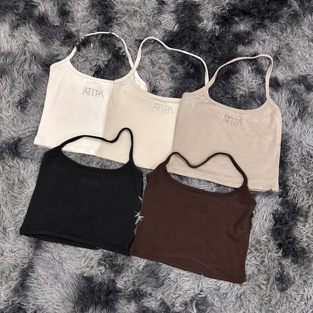 Atipashop - CROP OBIZ เสื้อครอป ทรงคล้องคอ ปักโลโก้
