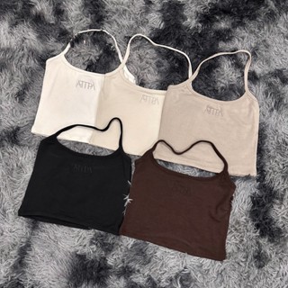 Atipashop - CROP OBIZ เสื้อครอป ทรงคล้องคอ ปักโลโก้