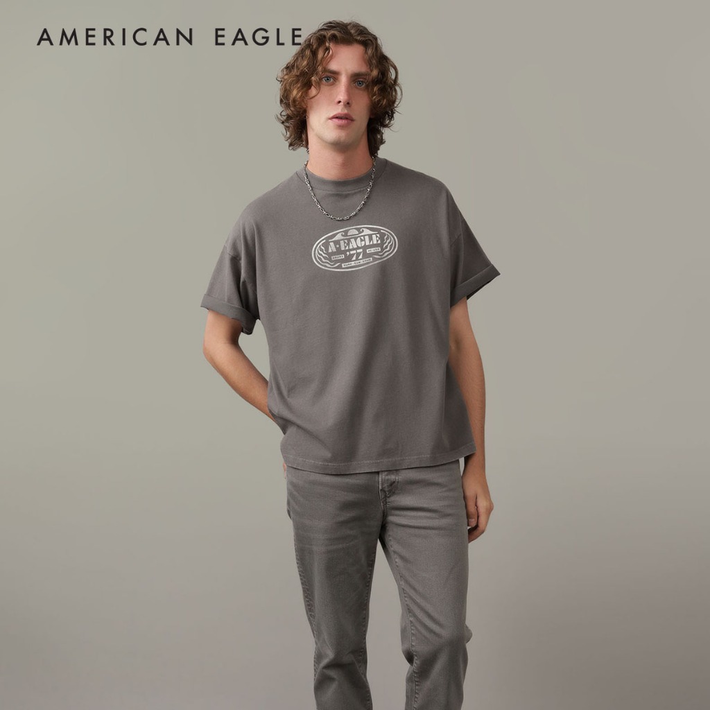 American Eagle Oversized Logo Graphic T-Shirt เสื้อยืด ผู้ชาย โลโก้ กราฟฟิค โอเวอร์ไซส์ (NMTS 017-3902-020)