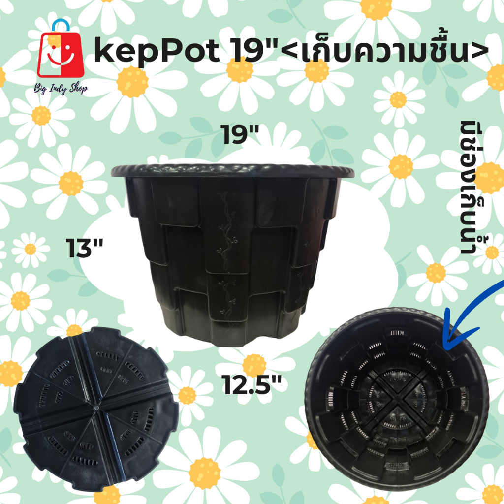 กระถางต้นไม้ Kept Pot 19 นิ้ว (กระถางเก็บน้ำ รักษ์โลก)