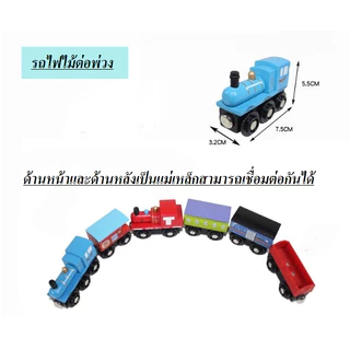 รถไฟ รถไฟอัตโนมัต รถไฟออโต้ รถไฟรางไม้ ปุ่มควบคุมเดินหน้า-ถอยหลังได้ รถไฟเด็ก วิ่งบนรางอีเกียได้